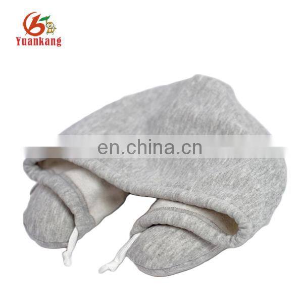Personlized funny cheap Travel Hoodie U-shape Pillow Neck Pillow with Hat hood