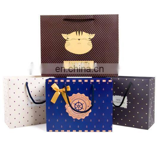 2015 fashion cute brown color cartoon pattern paper gift bag for sale