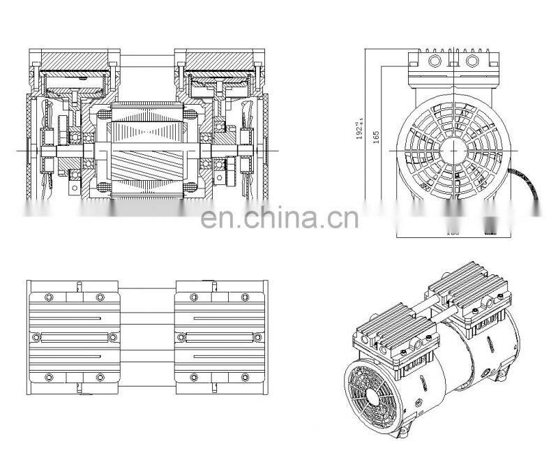 new design silent piston pump alternator oil free vacuum pump for milking machine