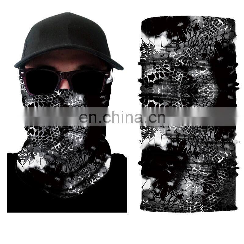 Wholesale Customized Seamless Multifunctional Headwear Outdoor Sports Soft Black Neck Gaiter Tube Bandana Face Mask