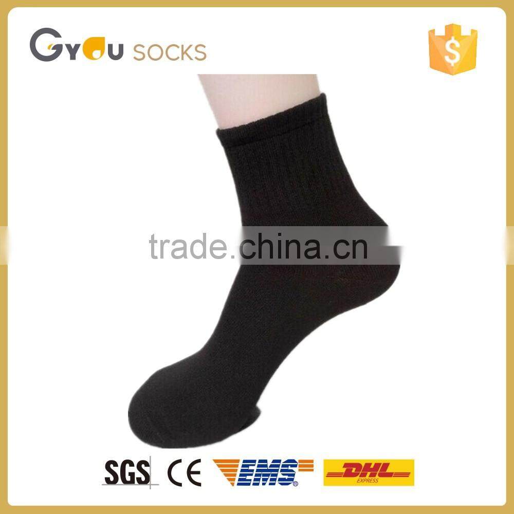 Men solid black machine knitted cotton dress-work socsk