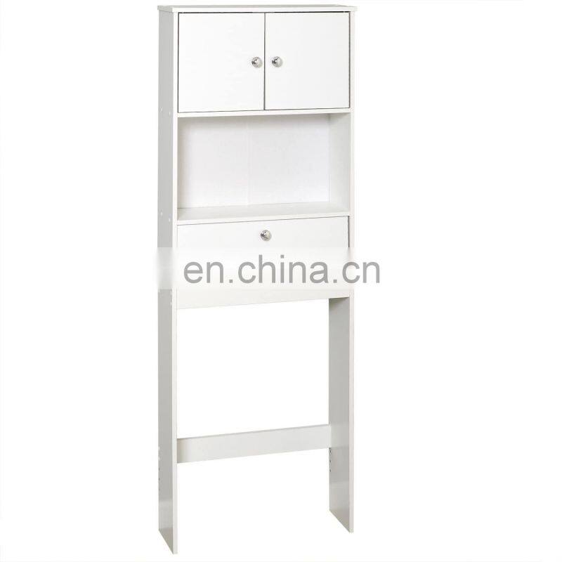 Waterproof Drop Door Over the Toilet Bathroom cabinet, Bath Storage Shelves, White