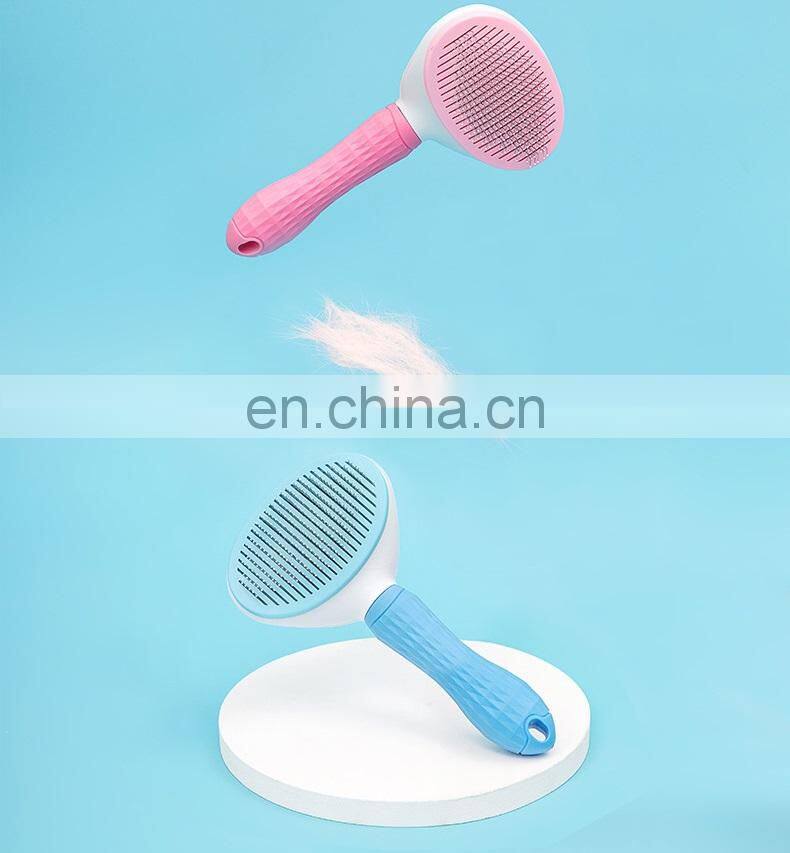 wholesale popular customized eco-friendly automatic retractable stainless steel cat comb need let for cats and dogs