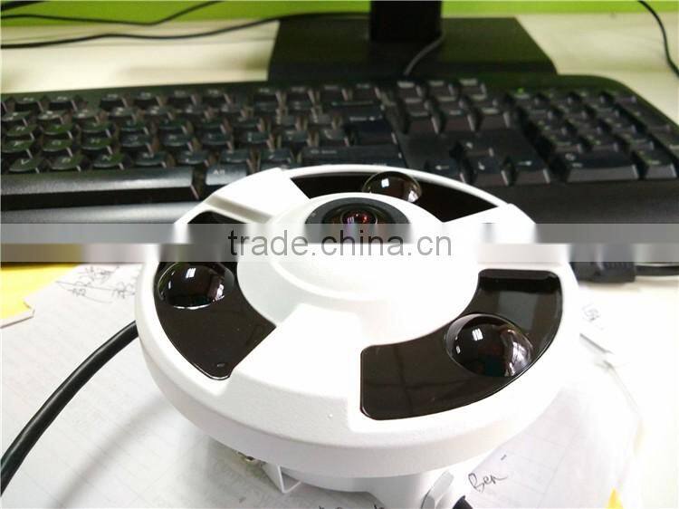 Cloud CMS/APP/Web Online Monitor Metal Casing 360 Degree Fisheye Lens IP Camera 1080P@25FPS Equipped with 1/2" Sony CCD Sensor