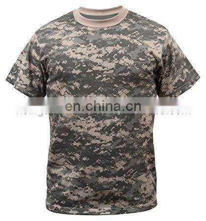high quality custom Camouflage t shirts short sleeve pocket camo t-shirt men