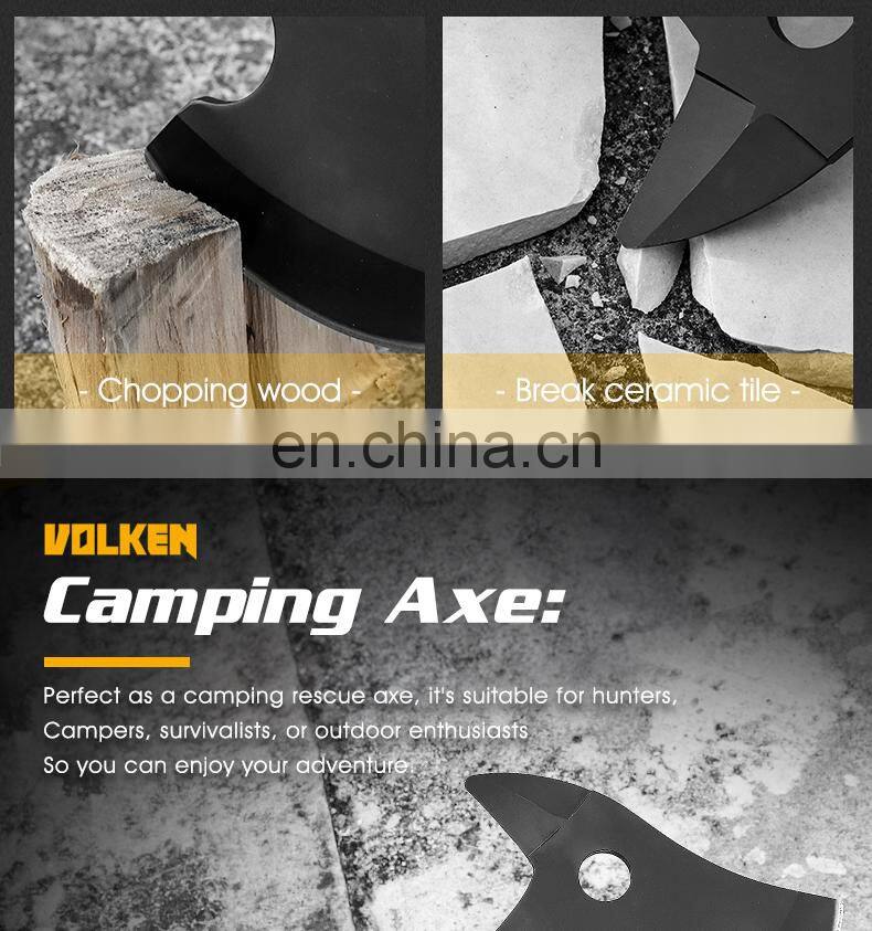 New outdoor multi-purpose open mountain axe with hexagon board hand and all black rubber handle fire axe