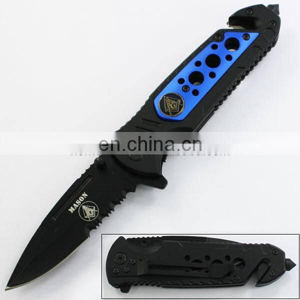 8" Hot Seller Stainless Steel Half Serrated Blade with Aluminum Handle Folding Military Pocket Knife