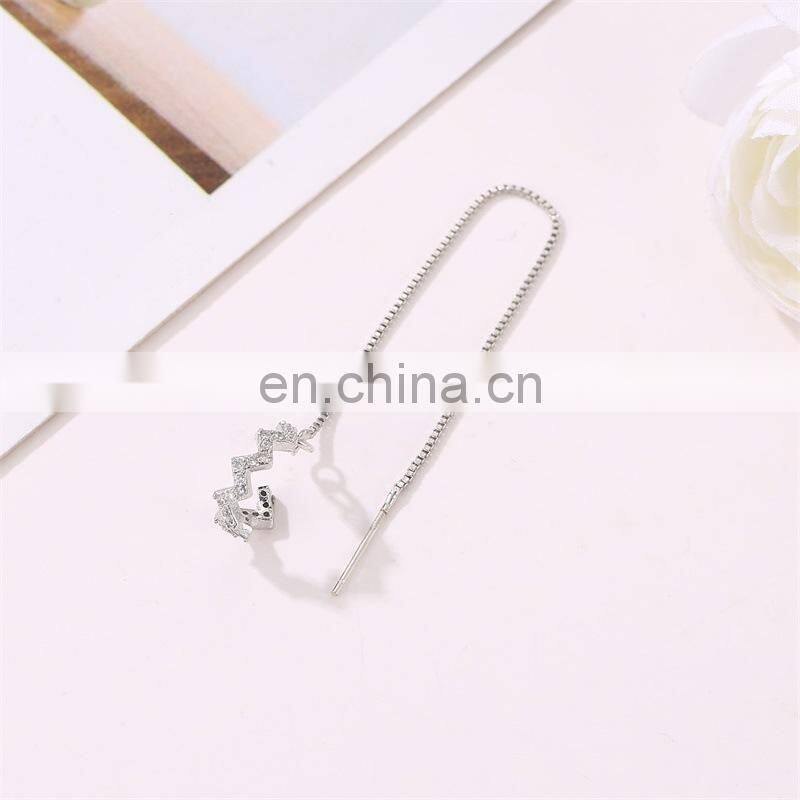1PC Ear Clip Long Tassel Earrings for Women 2021 Zircon Ear Cuff Earring Ear Line Fashion Jewelry Gift