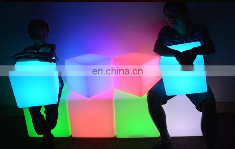 event cube chairs bright colored outdoor furniture 40cm led cube seat chair light