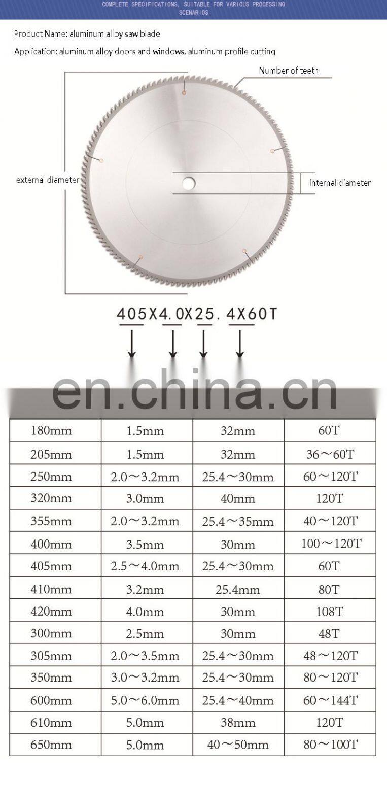 LIVTER Broken bridge aluminum door and window saw blade aluminum cutting saw blade reciprocating saw blade