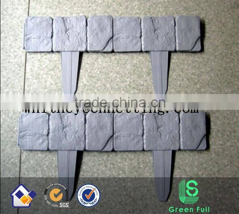 Lawn Palisade with cobbled stone effect Garden Edging