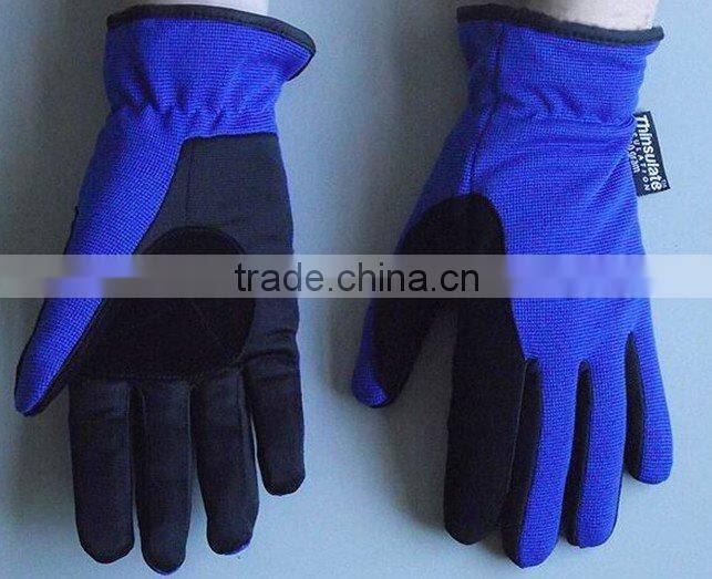 Spandex Back Synthetic Leather Palm safety Protective Mechanic Work Gloves