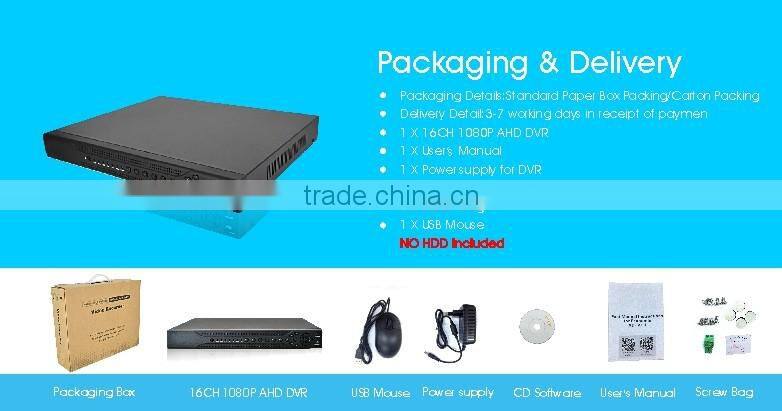 Home DVR Recorder AHD 1080P 16CH AHDH DVR 16 Channel 2 SATA HDD AHD DVR 16CH Hybrid NVR DVR Recorder ONVIF 16CH