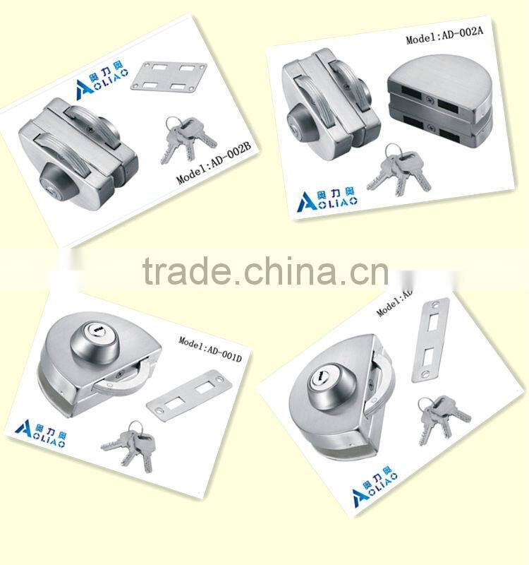 High quality tempered frameless SS or polish finish glass door lock for double door in glass