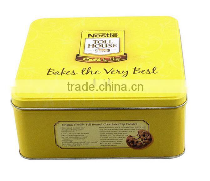 wholesale square cookies metal tin box packaging