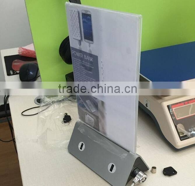 Menu holder with power bank on its base for restaurants/coffee shops/bars