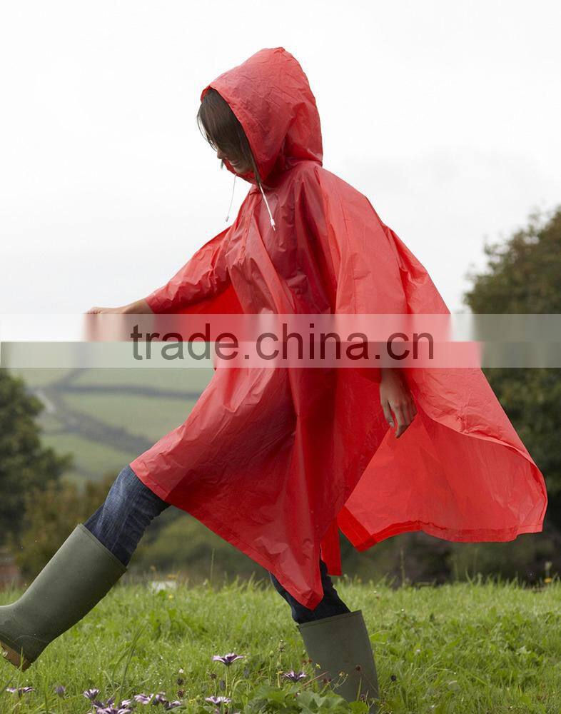 Waterproof Adult Kids Plastic Reusable Printed PVC Rain Poncho