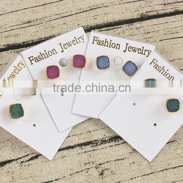 EA3149 Latest design Druzy Bezel Sets, Sparkly Druzy Post Earring