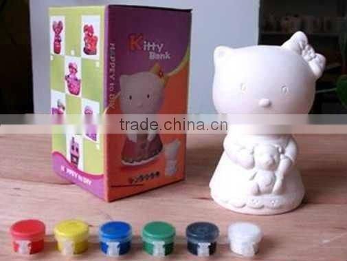 Kids diy ceramic dolomite car paint color with brush