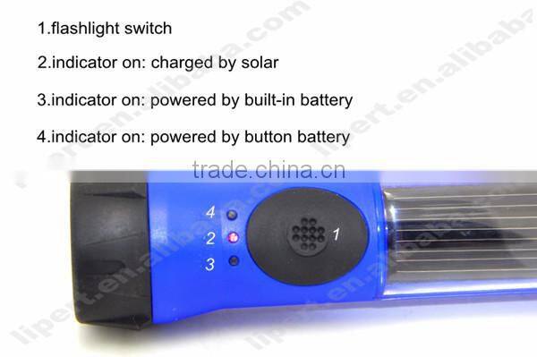 (130096) Camping Portable Waterproof Rechargeable Solar Energy Torch Light