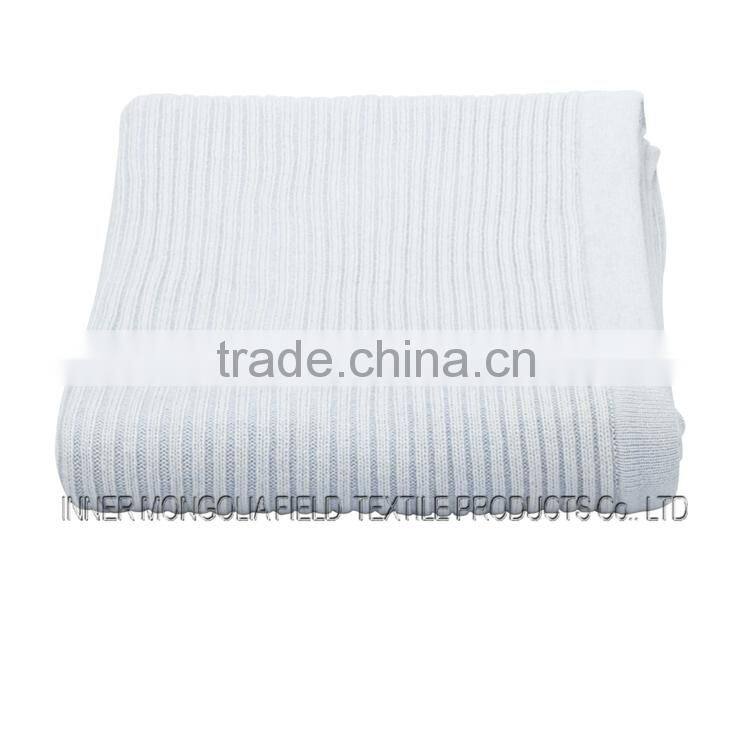 Luxurious Fine Cashmere Rib Knit China Blanket