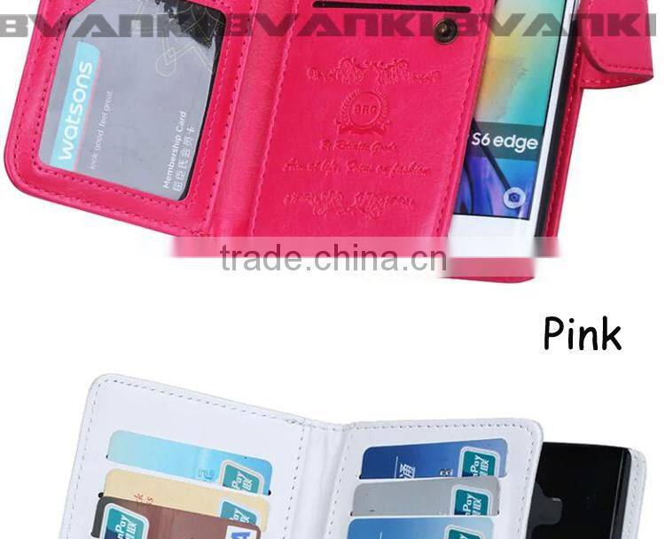 For Samsung Galaxy S6 S5 S4 S3 Flip PU Leather wallet Case mobile phone case for samsung galaxy s4 s5 s6