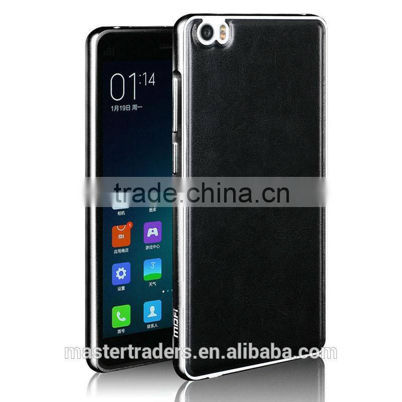 Original MOFI PU Leather Back Cover Case With Metal Frame For Xiaomi Note MT-3403