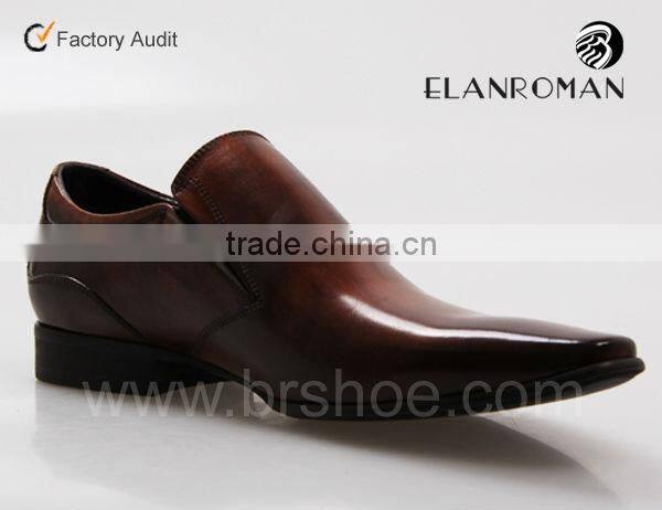 Concise style waxing cow leather shoes