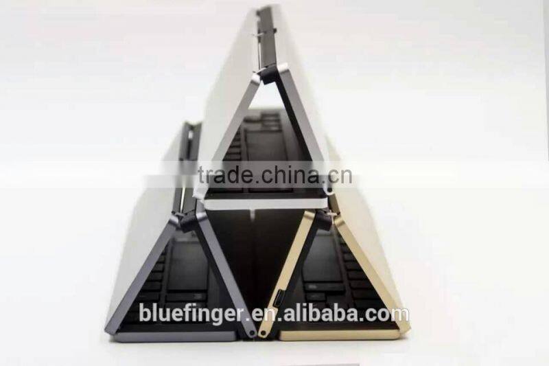 Folding Aluminium alloy Universal Bluetooth keyboard for IOS/Windows/Android tablets and smart phones with stand