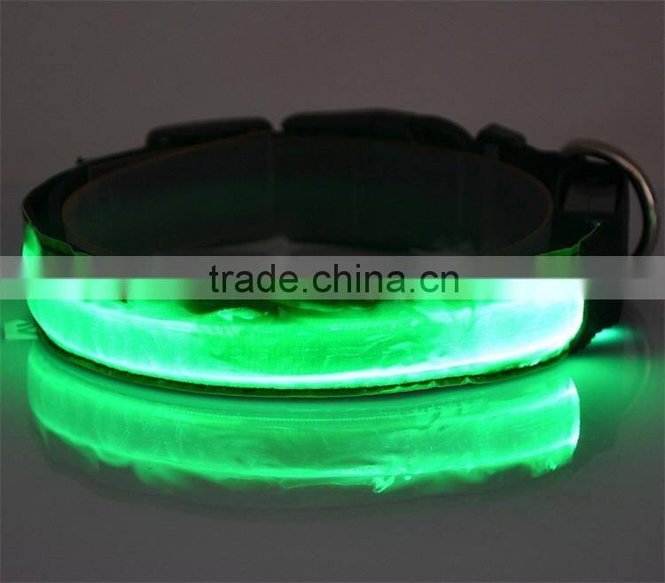 LED Nylon Pet Dog Collar Night Safety LED Light-up Flashing Glow In The Dark Electric LED Cat & Dog Collar