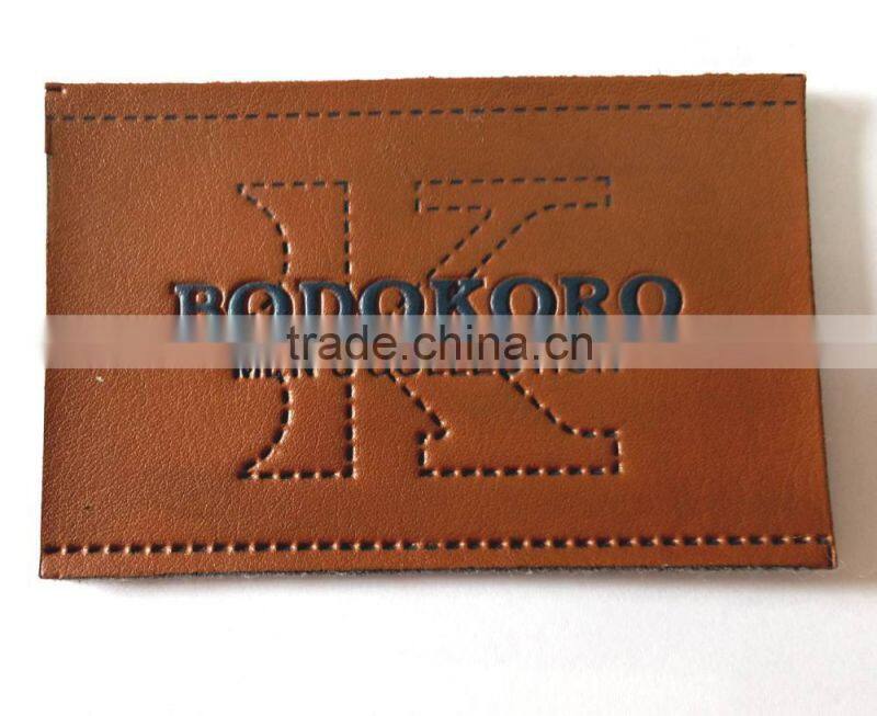 Hot sale custom 2016 leather label for jeans