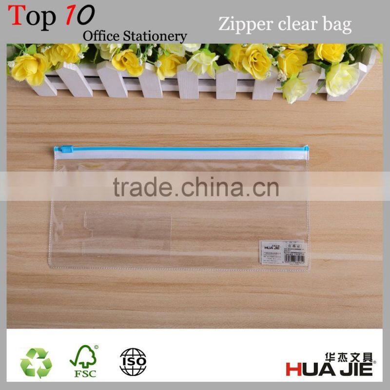 Office supply custom size transparent colored zip lock plastic bags with zipper