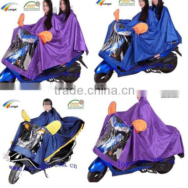 polyester waterproof rain poncho for motorcycle
