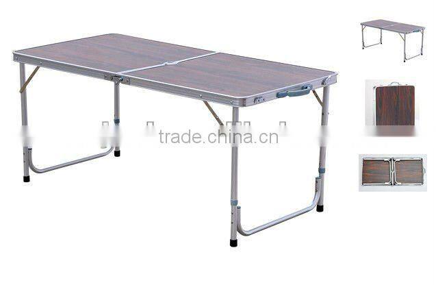 Outdoor folding aluminum picnic table--half in one