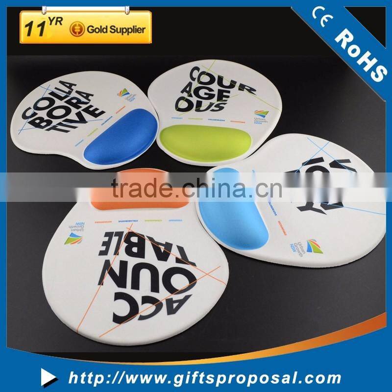 Silicone Gel mouse pad with fabric can add fullcolor customize logo print