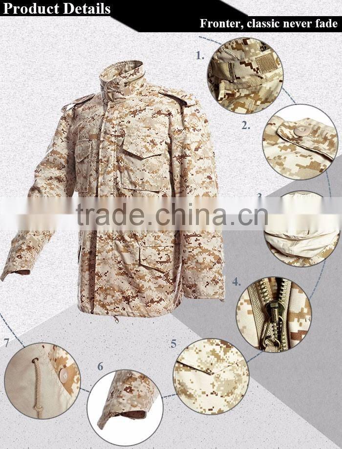 waterproof US army woodland camo military parka M65 field jacket
