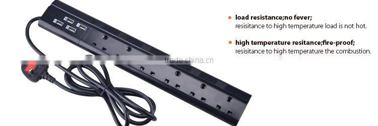 2m use ABS with CE 6 gang uk Extension Socket