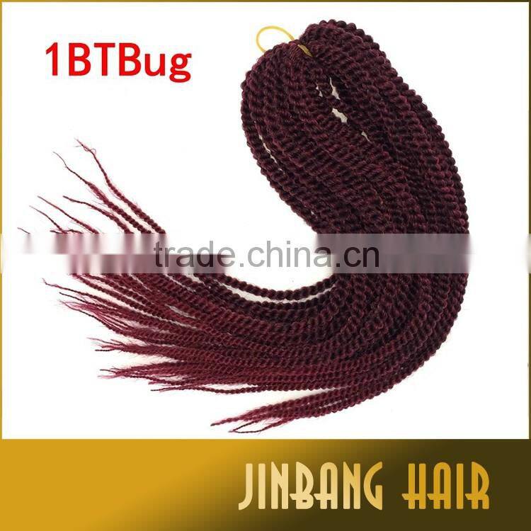 Hot selling 100g 18inch high quality synthetic crochet senegalese twist kinky braid hair
