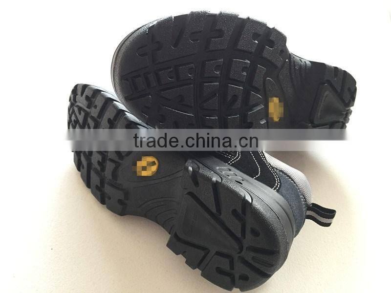 Industrial protective work safety shoe, embossed leather safety shoe with steel toe, China manufacturer, HW-2006