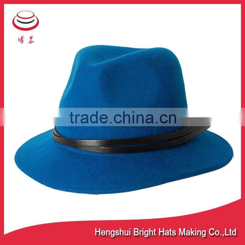 Wool Black Modern Upturned Brim Felt Fedora Hat