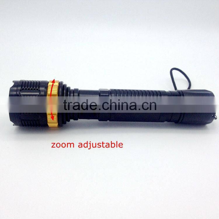 1W powerful led Mechanical zoom in-out flashlight powered by 2D batteries