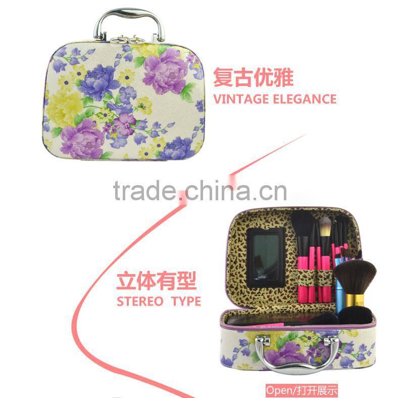 Womens Gilrs Waterproof Portable Coloful Makeup Box With Flowers