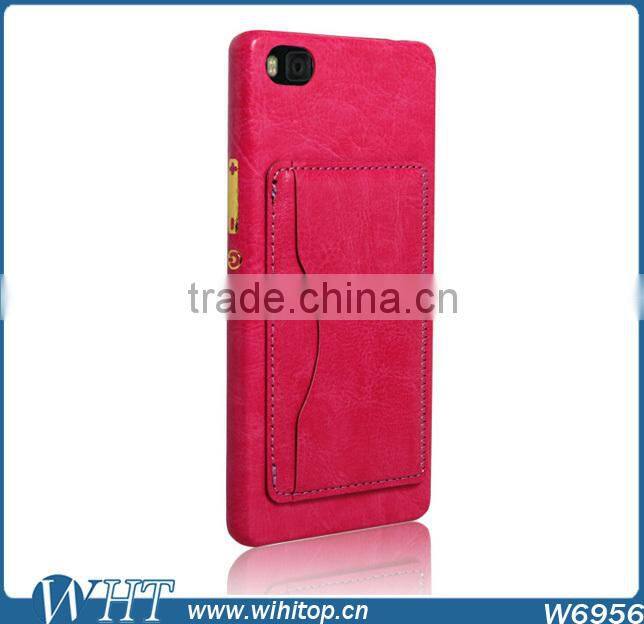 Cardholder Leather Back Cover Case for Huawei P8