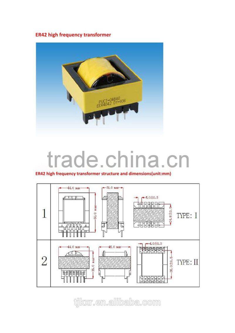 CE, ROHS approved, ER42 high frequency transformer for UPS on alibaba