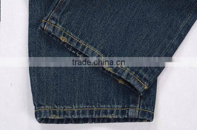Manufacture China brand name jeans men gender vintage ripped distressed denim trousers skinny pants jeans