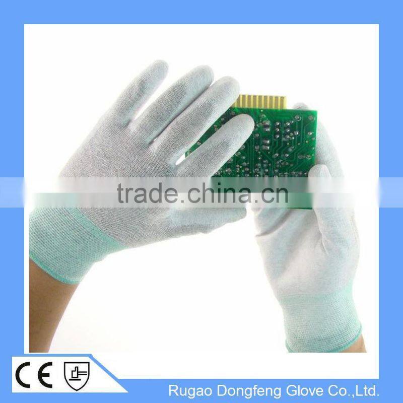 HPPE Fiber Dotted Glove with Nitrile Tips Level 3 Cut Resistant PU Finger Gloves