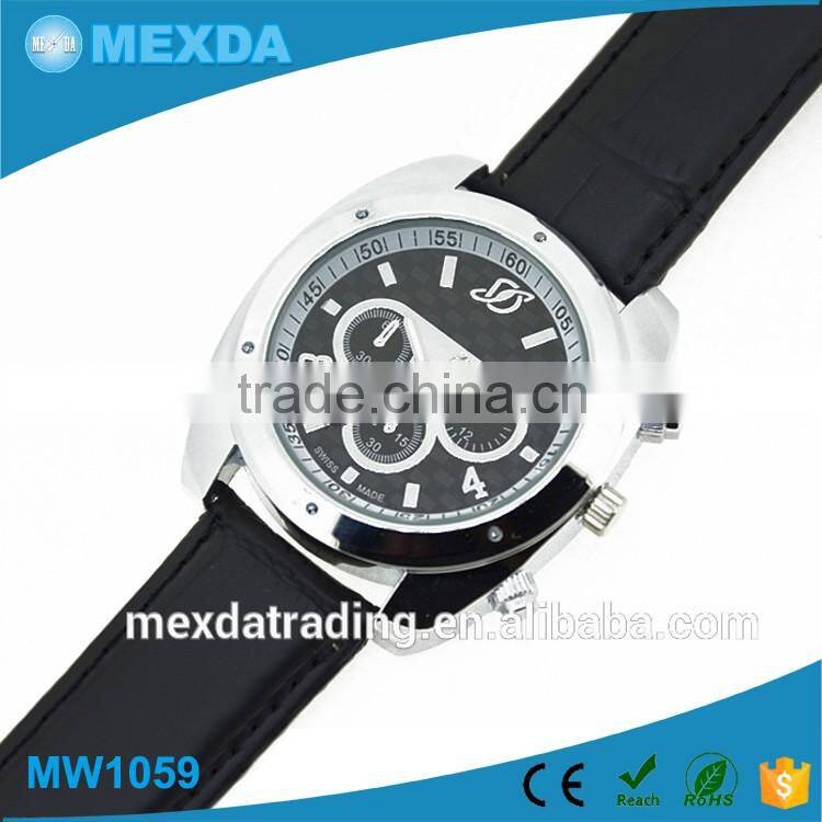 alloy leather band watch for men