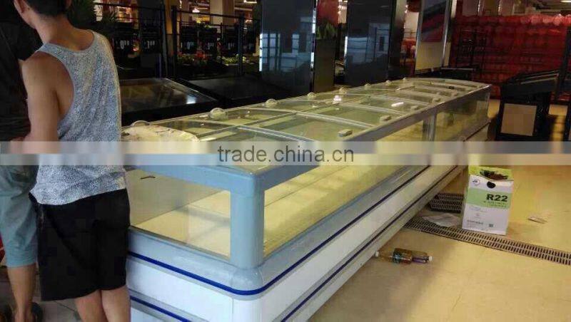 3 meters commercial seafood display freezer for supermarket with remote engine