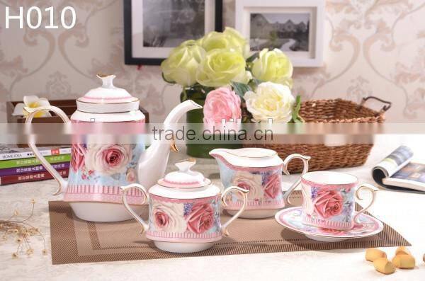 europe styple 200ml bone china cup & saucer flower with gold-rim cup with saucer