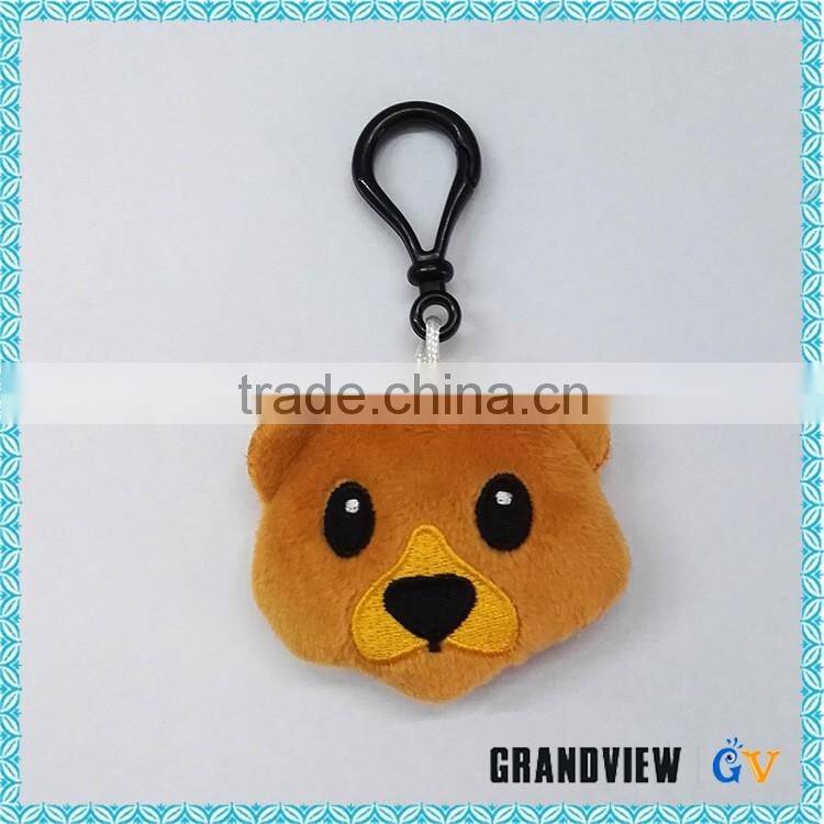 Fashionable animal plush keychain/ plush panda keychain with plastic ring